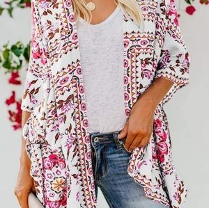 Multi colored kimono